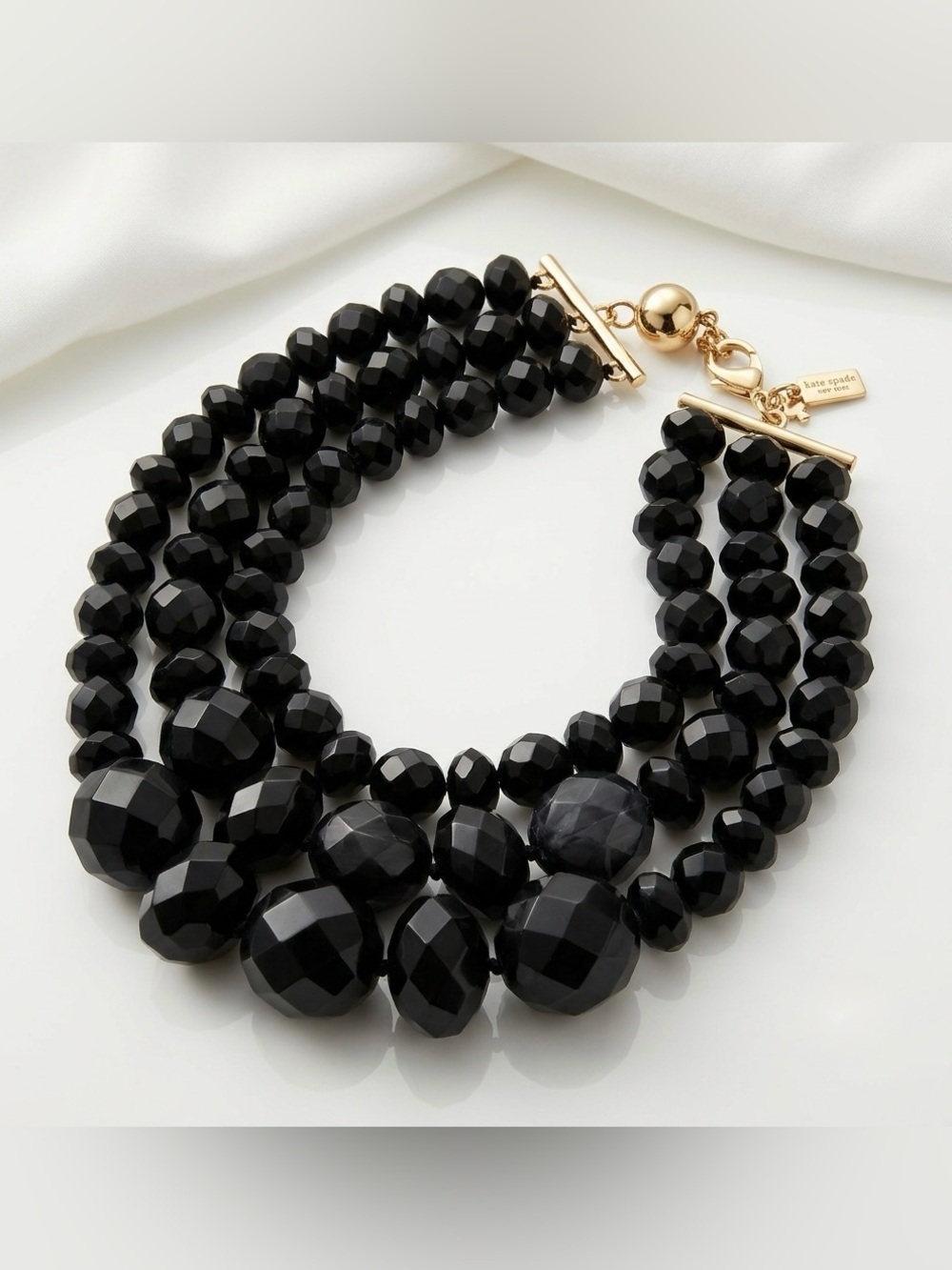 ⁠Kate Spade Necklace "Give It A Swirl" Faceted Bead Statement Necklace (NWT)